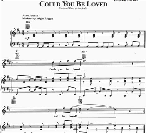 Bob Marley - Could You Be Loved Free Sheet Music PDF for Piano | The ...