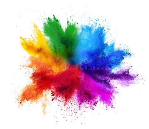 Colorful Rainbow Holi Paint Color Powder Explosion Isolated White ...