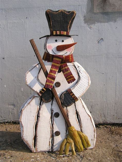 The Holiday Aisle Wooden Snowman with Broom Figurine & Reviews | Wayfair