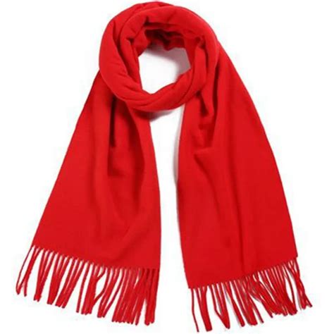 145* 30cm Fleece Scarf Women Ladies Winter Warm Soft Shawls Red Color ...