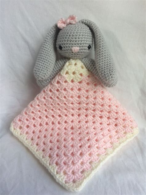 Bunny Lovey Crochet Bunny Blanket Lovey Blanket Baby | Etsy