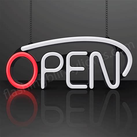 Neon LED Light Up Open Sign With A/C Adapter | FlashingBlinkyLights