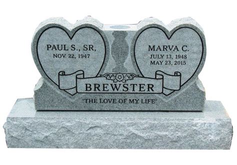 Double Heart Headstone Custom Engraved Free Shipping to - Etsy