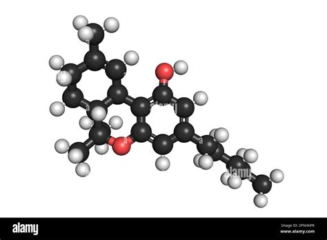 THC Tetrahydrocannabinol cannabinoid drug molecule 3D render chemical ...