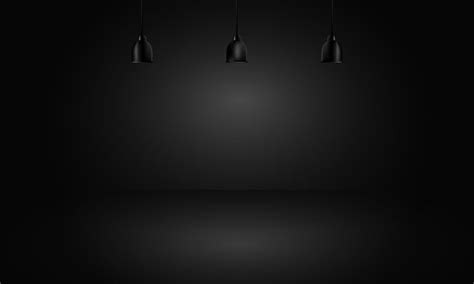 black background with light boxes on ceiling, abstract gradient studio ...