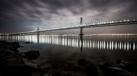 San Francisco Image Of The Bay Bridge At Night Backgrounds | PSD Free Download - Pikbest