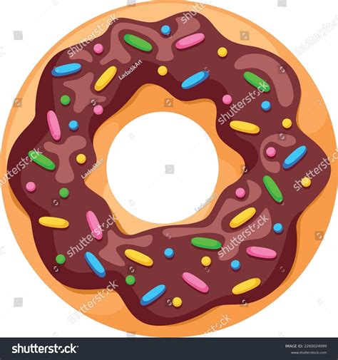 Donut Chocolate Icing Sprinkles Cartoon Food Stock Vector (Royalty Free ...