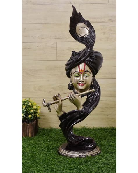 Lord Modern Krishna Playing Flute .. Brass Statue ( K-73 ...