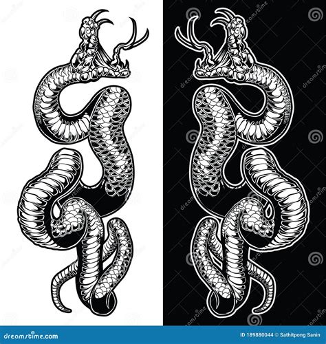 Snake Black & White Vector Logo Design Illustration | CartoonDealer.com #189880044