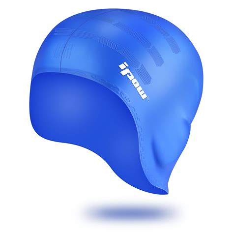 IPOW - IPOW Waterproof Silicone Swimming Cap With Over the Ear Pockets, Durable Elastic Swim ...