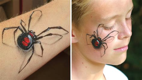 3D spider makeup / Arm and face painting tutorial - Great illusion makeup for Halloween! - YouTube