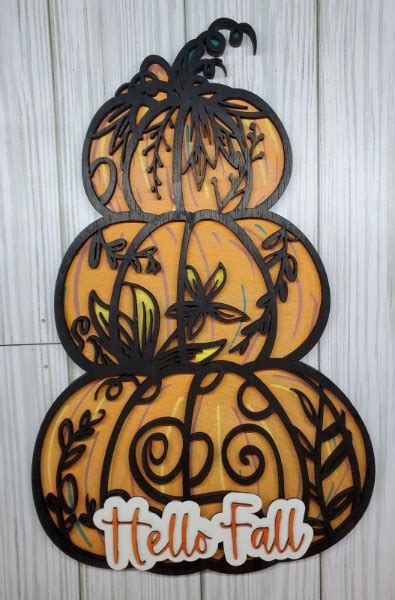 3 Tiered Pumpkin Hello Fall - xTool Projects