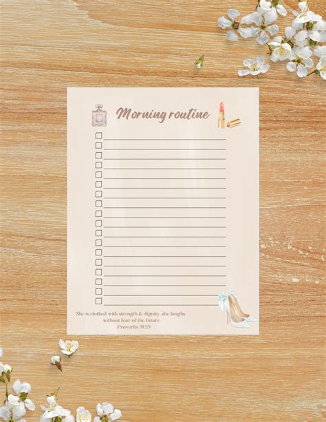 Morning Routine Checklist Planner Instant Download - Etsy