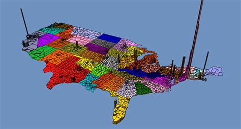 3D map of US population density. More population... - Maps on the Web