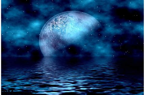 Blue Moon Water Wall Mural