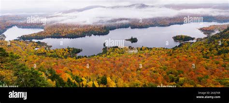 Fall colors in Quebec, in Mont Tremblant Provincial Park Stock Photo ...