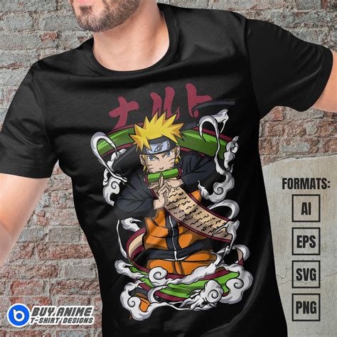 Premium Naruto Uzumaki Anime Vector T-shirt Design Template #5 ...