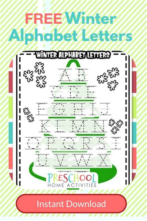 Winter Alphabet Letters for Preschoolers (Free Printable) | Lettering ...