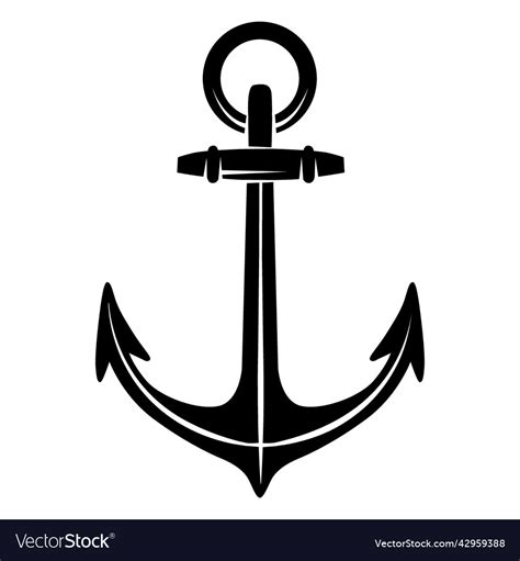 Big boat anchor cut out high quality Royalty Free Vector