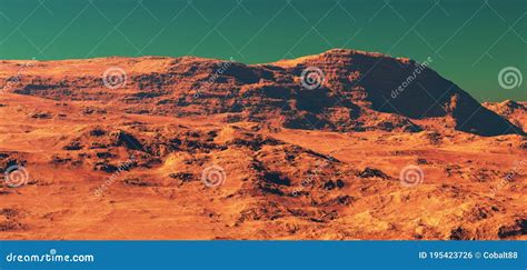 Mars landscape, 3d render stock illustration. Illustration of landscape - 195423726