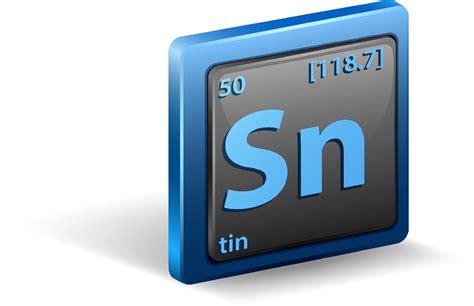 Tin chemical element. Chemical symbol with atomic number and atomic mass. 1929173 Vector Art at ...