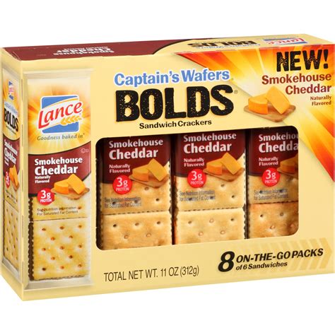 Lance Captain's Wafers Bolds Smokehouse Cheddar Sandwich Crackers, 1.38 ...