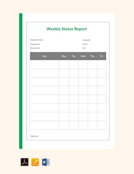 49+ Free Weekly Report Templates- PDF, Word, Docs, Pages | Free & Premium Templates