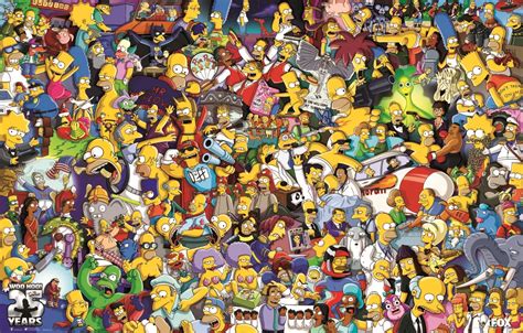 Wallpaper Poster, The Simpsons, 25 Years, The cartoon characters, 25th ...