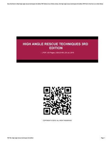 High angle rescue techniques 3rd edition by KristenHatch3160 - Issuu