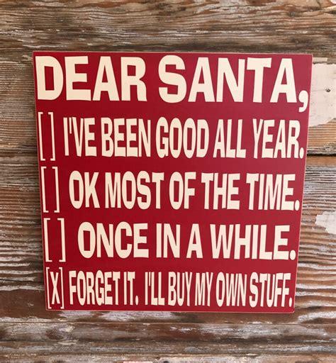 Dear Santa. Wood Sign 12x12 Funny Christmas Sign | Etsy