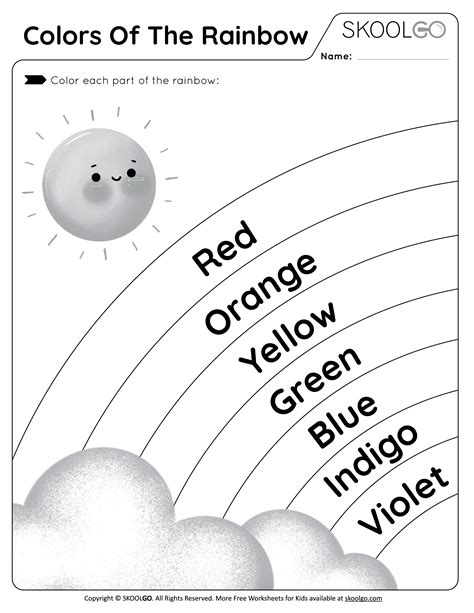 Colors Of The Rainbow - Free Worksheet - SKOOLGO