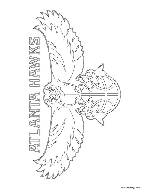 Coloriage atlanta hawks logo nba sport - JeColorie.com