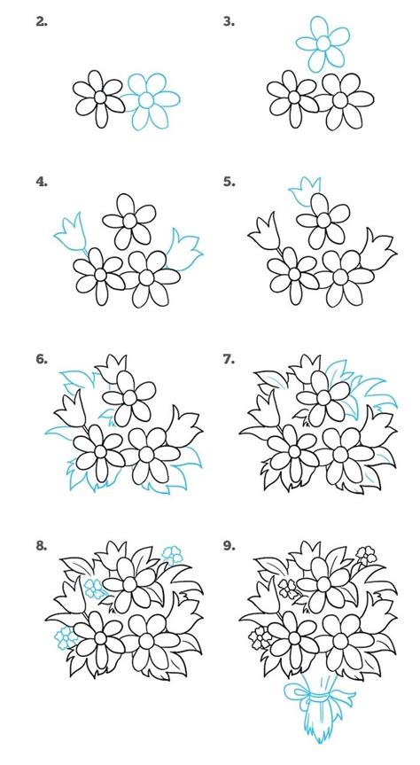 flower bouquet drawing step by step - Grew Site Photo Galleries