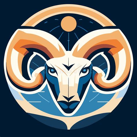 Ram Head Logo. Vector Illustration of a Ram Head with a Circle Stock ...