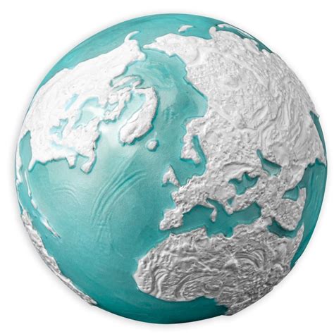 2023 Barbados Blue Marble Frozen Earth 3oz Silver Spherical Coin - GRReserve.com