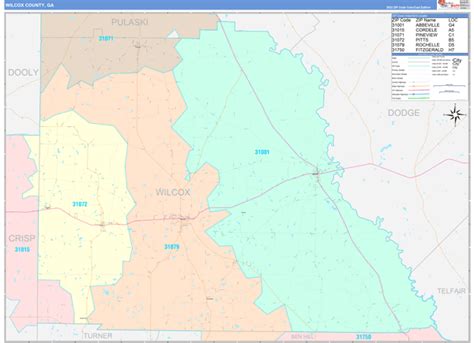 Wilcox County, GA Wall Map Color Cast Style by MarketMAPS - MapSales