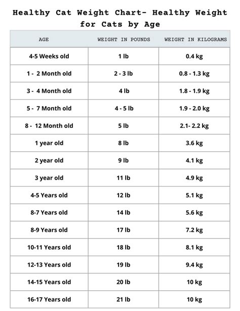 A Guide To The Healthy Cat Weight Chart By Age | Cute Kitten