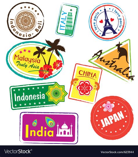 Travel stickers Royalty Free Vector Image - VectorStock