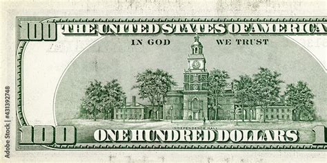 Backside of 100 dollar bill, the largest denomination Stock Photo | Adobe Stock