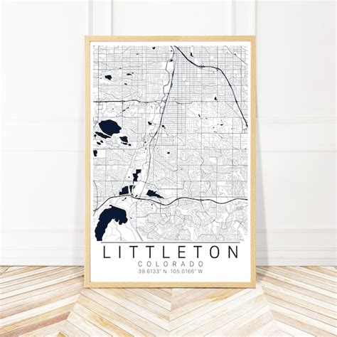 Map of Littleton Colorado - Etsy