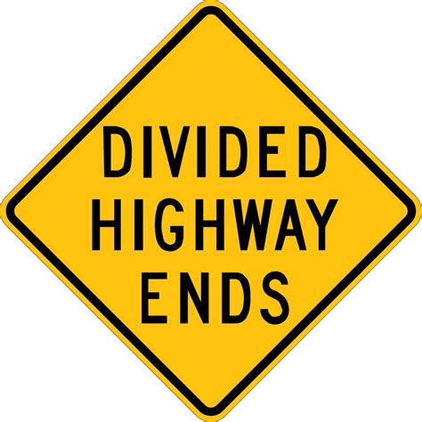 Divided Highway Ends – Sign Wise