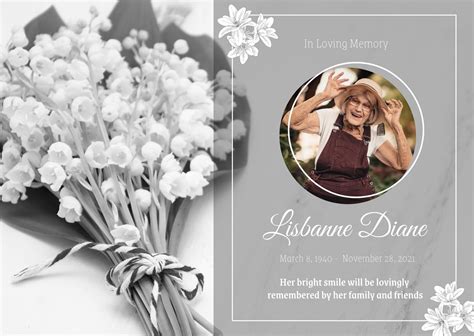 Free printable, customizable obituary card templates | Canva