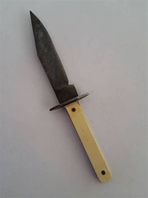 Vintage 1950's "Arkansas Toothpick" mini Bowie knife, souvenir of Wisconsin Dells WI unmarked ...