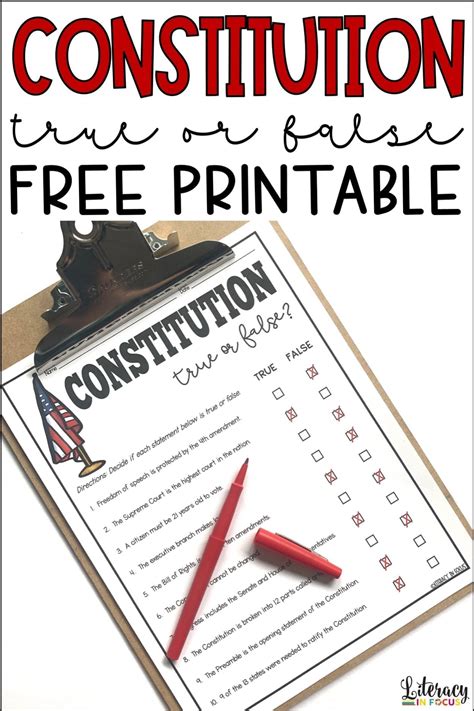 Constitution Worksheet Pin 2 - Literacy In Focus