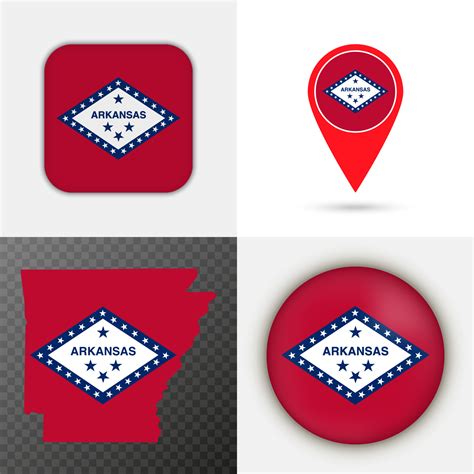 Set Arkansas state flag. Vector illustration. 14888562 Vector Art at ...