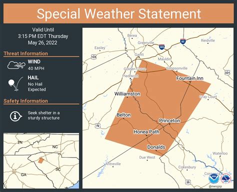 NWS GSP on Twitter: "A special weather statement has been issued for ...