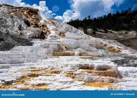 Mammoth Terraces, Yellowstone National Park, Wyoming, USA Stock Photo - Image of heritage, park ...