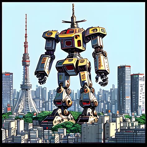 Detailed art of huge gentle robot in tokyo, large metal robot, l... - Arthub.ai