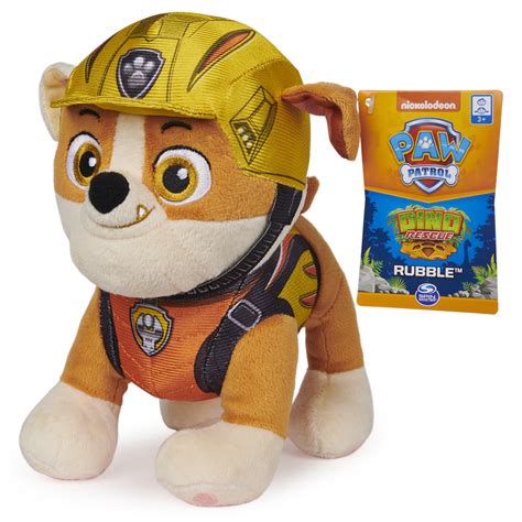 PAW Patrol, Dino Rescue Rubble, Stuffed Animal Plush Toy, 8 inch ...