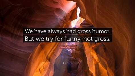 Shawn Wayans Quote: “We have always had gross humor. But we try for funny, not gross.”